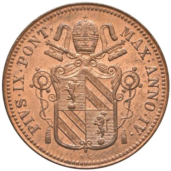 STATO PONTIFICIO. PIO IX (1846-1870) BAIOCCO 1850