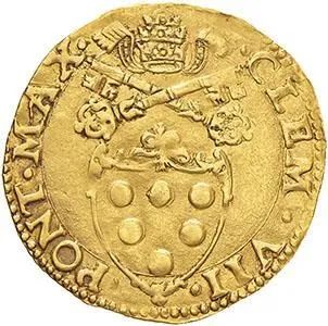 CLEMENTE VII (GIULIO DE&rsquo; MEDICI 1523 - 1534), SCUDO D&rsquo;ORO DEL SOLE