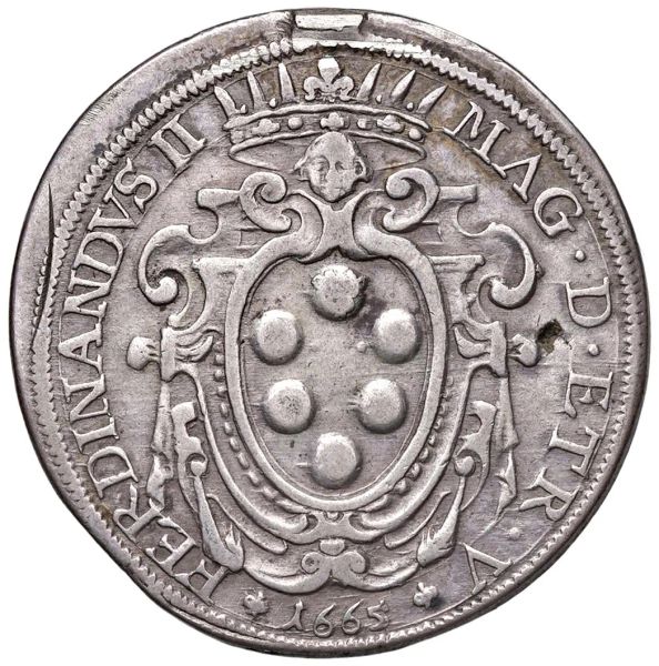 LIVORNO. FERDINANDO II DE&rsquo; MEDICI (1621-1670) PEZZA DELLA ROSA 1665