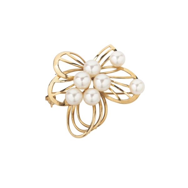 PEARL BROOCH IN 14KT YELLOW GOLD