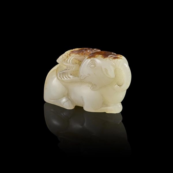 



WHITE JADE RAM WITH LINGZHI, CHINA, QING DYNASTY, 18TH CENTURY 