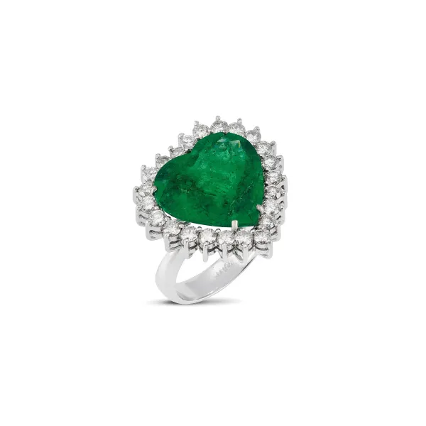 



BRAZILIAN EMERALD AND DIAMOND RING IN 18KT WHITE GOLD