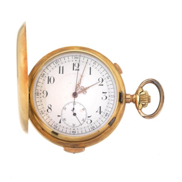 INVICTA CHRONOGRAPH QUARTERS REAPETER YELLOW GOLD POCKET WATCH N. 770XX
