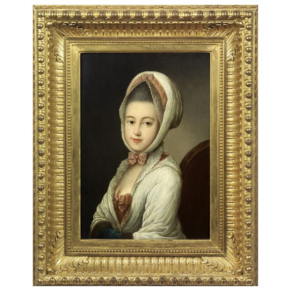 FRENCH SCHOOL, 18TH CENTURY, PORTRAIT OF A LADY, OIL ON PANEL, 43X29 CM