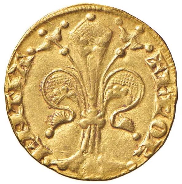 FIRENZE. REPUBBLICA (XIII SEC.-1532) FIORINO D&rsquo;ORO VI SERIE. SEGNO PORTA (ANDREA D&rsquo;ANDREA 1311, II SEMESTRE)