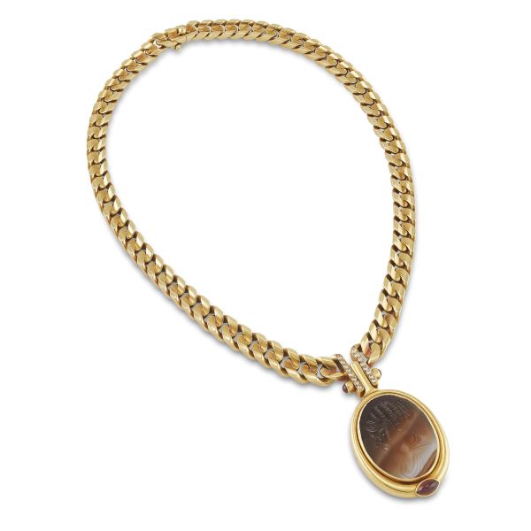 BULGARI CURB CHAIN NECKLACE IN 18KT YELLOW GOLD