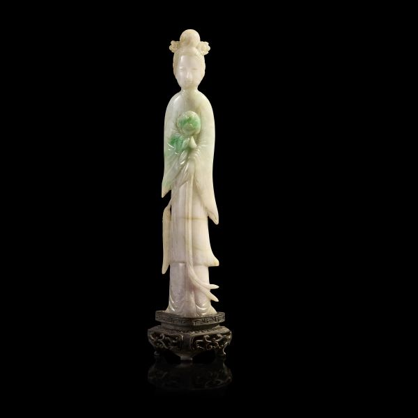 



A JADEITE FIGURE OF A LADY, CHINA, 20TH CENTURY 