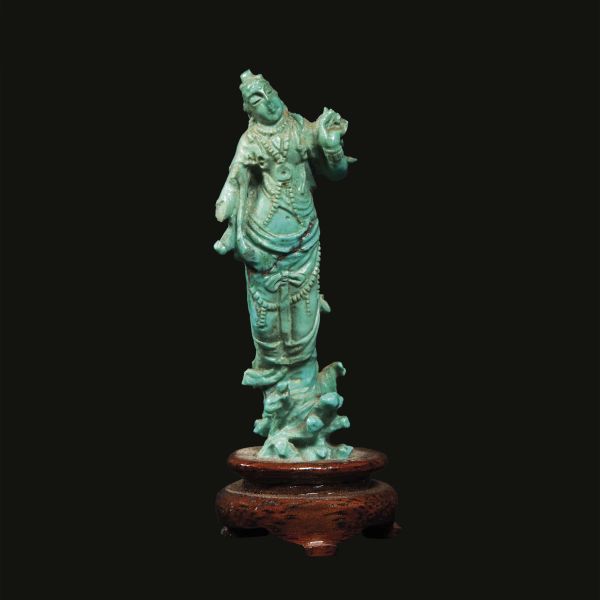 THREE TURQUOISE SCULPTURE, CHINA, LATE QING DYNASTY, 19TH-20TH CENTURIES