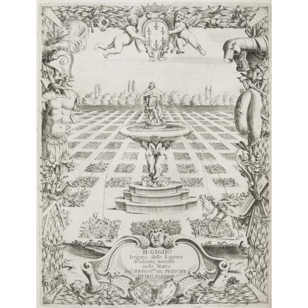 Becchetti, Pomponio. Il giglio irrigato dalle lagrime. Bologna, Barbieri, 1677.