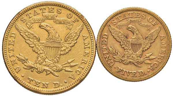 STATI UNITI. DUE MONETE D&rsquo;ORO
