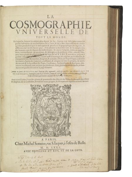      (Geografia - Illustrati 500)   MÜNSTER, Sébastian - François de BELLEFOREST.   La Cosmographie  [..]