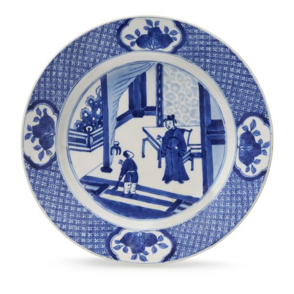 



A BLUE AND WHITE PORCELAIN PLATE, CHINA, QING DYNASTY, 18TH CENTURY