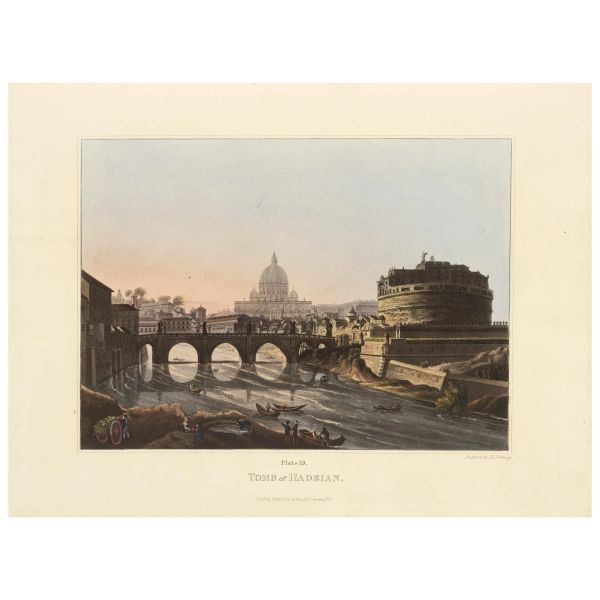 Splendide vedute dei monumenti di Roma finemente acquarellate