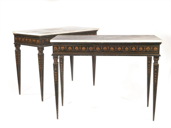 A PAIR OF TUSCAN CONSOLES, NEOCLASSICAL PERIOD