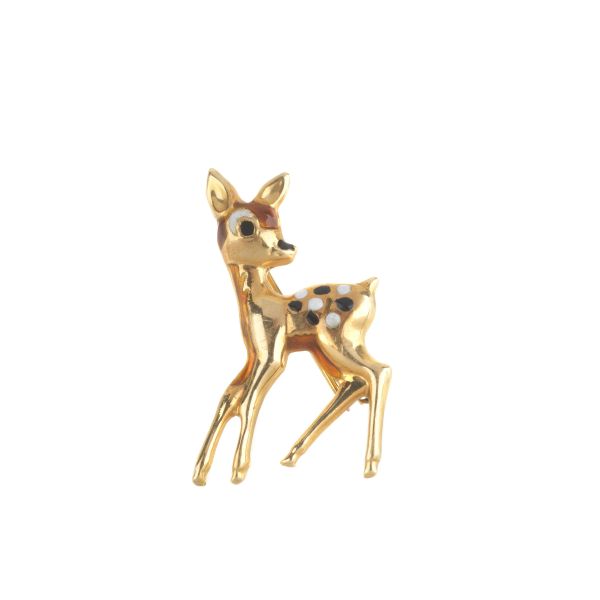 &quot;BAMBY&quot; BROOCH IN 18KT YELLOW GOLD
