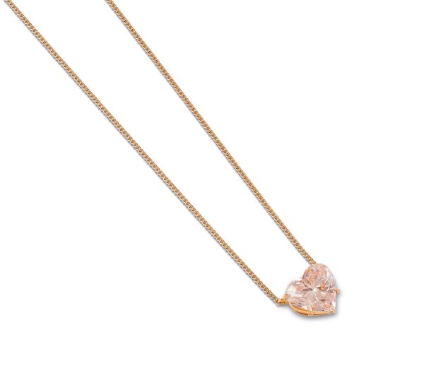 COLLANA CON DIAMANTE FANCY ROSA