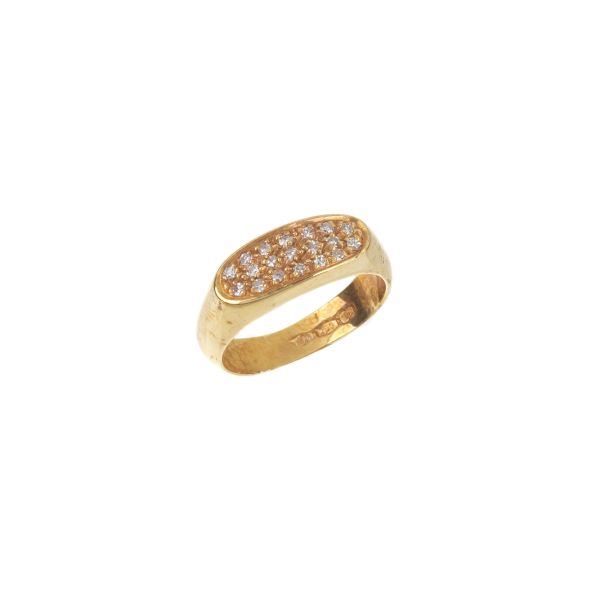 SMALL DIAMOND RING IN 18KT YELLOW GOLD