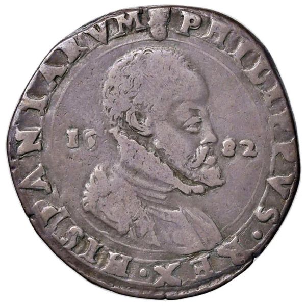 MILANO. FILIPPO II (1556-1598) MEZZO SCUDO D&rsquo;ARGENTO 1582