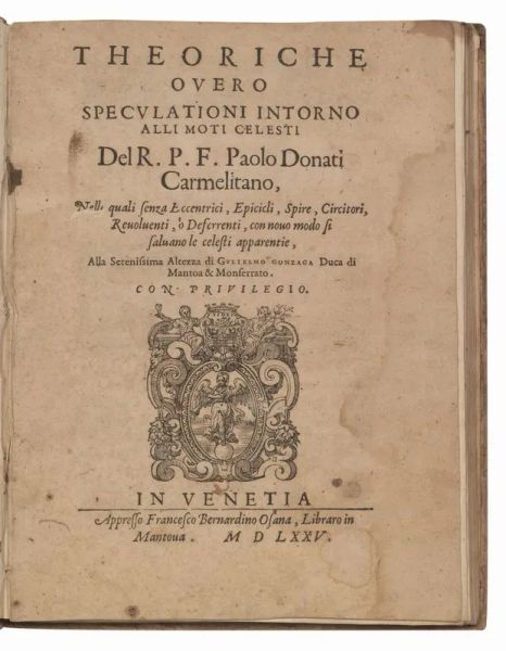 (Astronomia &ndash; Astrologia) DONATI, Giovanni Paolo. Theoriche