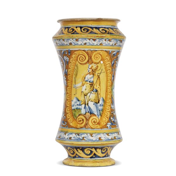 A PHARMACY JAR (ALBARELLO), FAENZA, CIRCA 1550