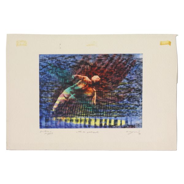 GRUPPO DI OTTO OPERE SU CARTA TRA TECNICHE MISTE E GRAFICA