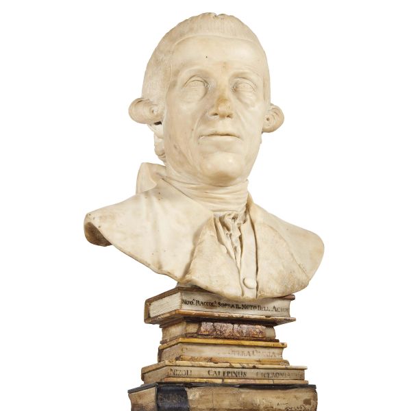 Nicolò Stefano Traverso, portrait of a gentleman, white marble