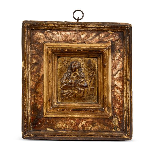 Spain, 16th century, Praying Mary Magdalene, gilted copper