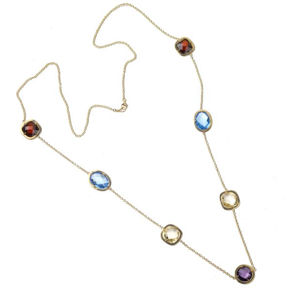 



LONG SEMIPRECIOUS STONE CHAIN NECKLACE IN 14KT GOLD