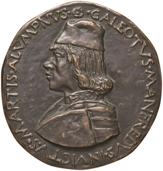 GALEOTTO MANFREDI SIGNORE DI FAENZA (1440-1488) MEDAGLIA opus Sperandio Savelli da Mantova (1431-1504)