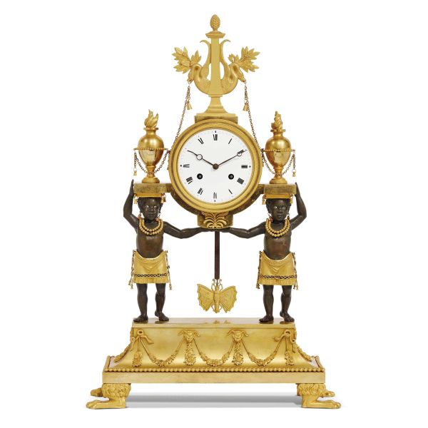 A FRENCH MANTEL CLOCK, DEVERBERIE & CIE., PARIS, 1800-1805