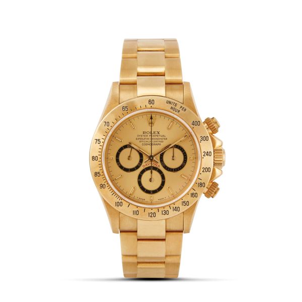 ROLEX DAYTONA REF. 16528 'INVERTED SIX' N. N1948XX YELLOW GOLD WRISTWATCH, 1992