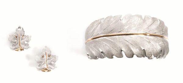  Bracciale e paio di orecchini, Mario Buccellati, in argento sterling e argento dorato  