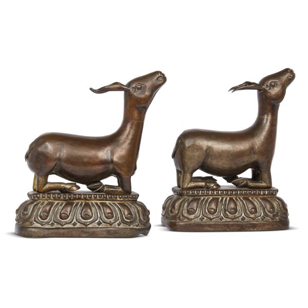 A PAIR OF GOATS, CHINA, MING DYNASTY, 17TH CENTURY