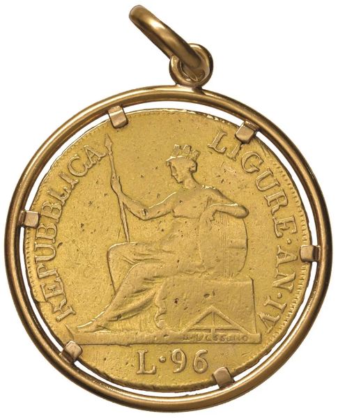 GENOVA. REPUBBLICA LIGURE (1798-1805). 96 LIRE 1801