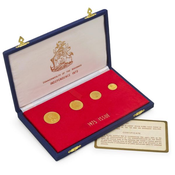 Bahamas – Elizabeth II (1952-2022) – Gold Coin Set 1975 (50, 100, 150 e 200 Dollari)
