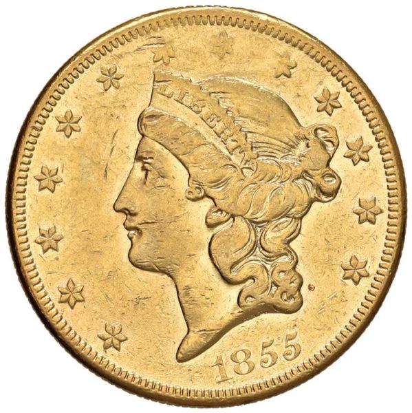 STATI UNITI, 20 DOLLARI 1855 &ldquo;LIBERTY HEAD SENZA MOTTO&rdquo;