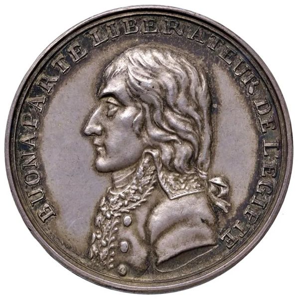 MEDAGLIA IN ARGENTO PER IL RITORNO IN FRANCIA DI BONAPARTE 1799