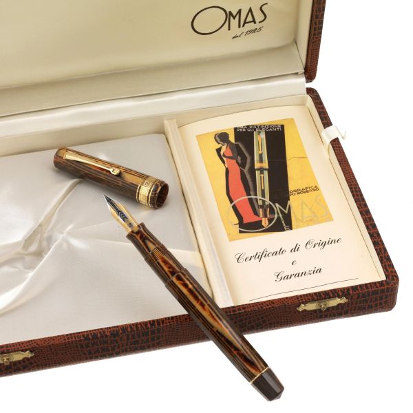 OMAS EXTRA BROWN MARBLE FOUNTAIN PEN, 1992
