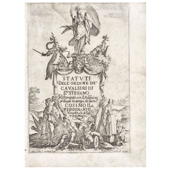 Statuti dell'ordine de' cavalieri di S.to Stefano. Firenze, Onofri, 1665.