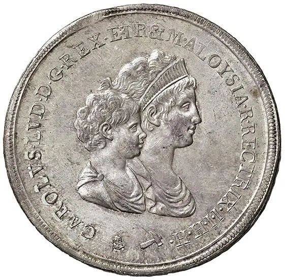 FIRENZE, REGNO D&rsquo;ETRURIA, CARLO LUDOVICO DI BORBONE E MARIA LUIGIA REGGENTE (1803-1807), DENA (1803)