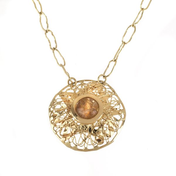 RUTILE QUARTZ NECKLACE IN 18KT YELLOW GOLD