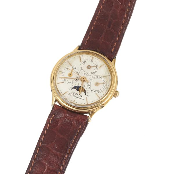 



VETTA LES COMPLICATIONS CALENDAR MOON PHASES GOLD PLATED WRISTWATCH