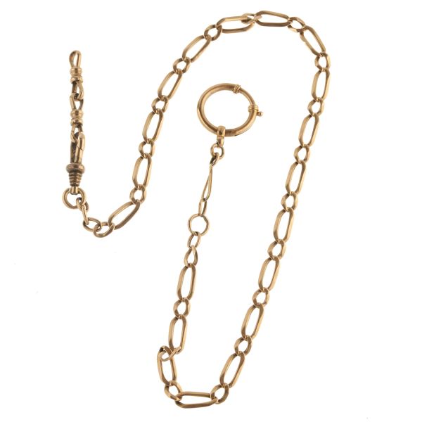 OROLOGIO DA TASCA IN METALLO CON SMALTI E CATENA IN ORO