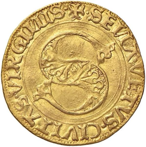 SIENA REPUBBLICA (1404 &ndash; 1555), DUCATO O SANESE D&rsquo;ORO LARGO (1450 &ndash; 1470)