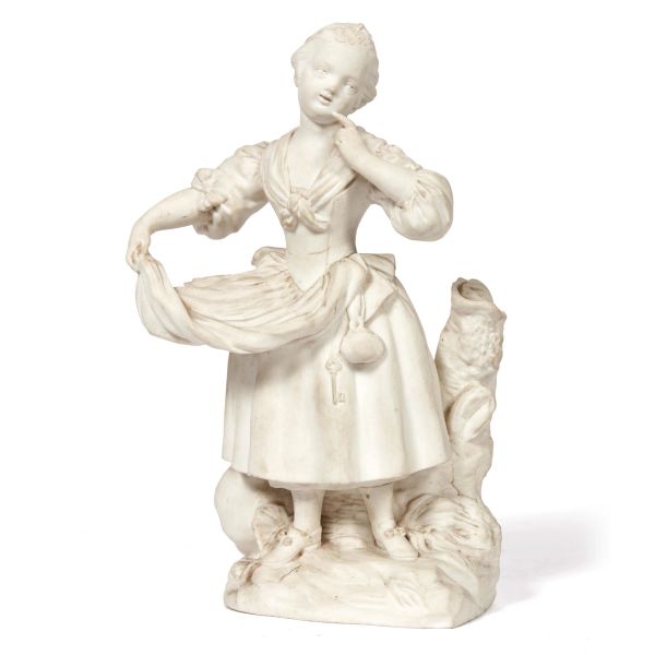 A SEVRES FIGURE OF A LITTLE GIRL, FRANCE, HALF 18TH CENTURY