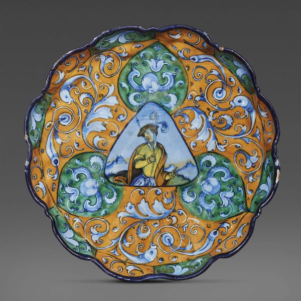 Virgilio Calamelli - A MOULDED BOWL (CRESPINA), FAENZA, ATTRIBUTED TO VIRGILIOTTO CALAMELLI, CIRCA 1540