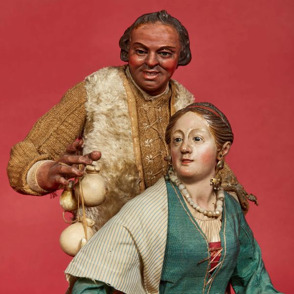 GIOVANE VILLANA CON CESTO, NAPOLI, SECOLO XVIII