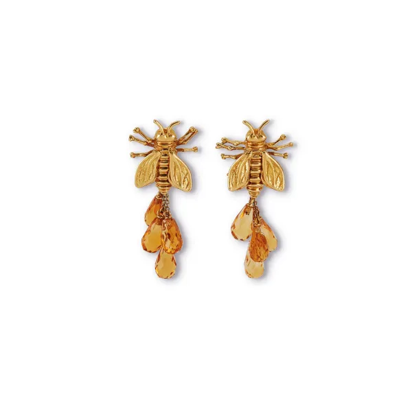 



PAIR OF BEE-SHAPED EARRINGS WITH CITRINE QUARTZES