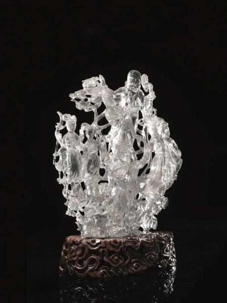  Intaglio Cina sec. XIX in cristallo di rocca, raffigurante Sholao,          
