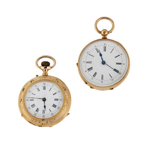 



TWO SMALL YELLOW GOLD POCKET WATCHES